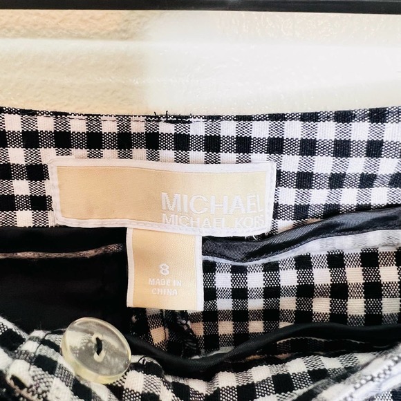 Michael Michael Kors Gingham Pants 8 Mid Rise Straight Leg Plaid Cropped Trouser - Picture 7 of 9